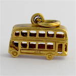 9ct yellow gold double decker bus charm