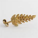 9ct yellow gold NZ silver fern charm