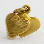 9ct yellow gold double heart charm
