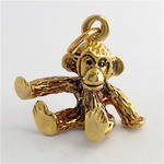 9ct yellow gold monkey charm