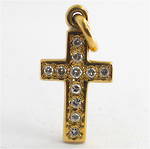 9ct yellow gold diamond cross charm