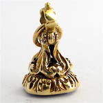 9ct yellow gold antique quartz set seal charm