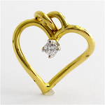 14ct yellow and white gold diamond heart charm