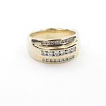 18ct yellow gold diamond set dome style ring