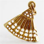9ct yellow gold fan charm