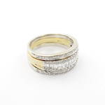 18ct yellow and gold multi diamond set three ring set