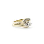 Set of x2 9ct yellow gold diamond rings