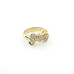 18ct yellow gold diamond set bow style ring