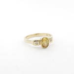 9ct yellow gold citrine and diamond ring