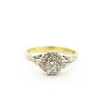 18ct yellow gold and platinum diamond cluster ring