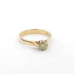 18ct yellow and white gold green diamond solitaire ring