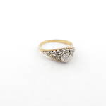 18ct yellow and white gold illusion style diamond set ring