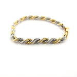 18ct yellow gold and platinum twist bracelet