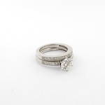 14ct white gold diamond solitaire ring with matching wedding band set