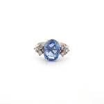 18ct white gold ceylon sapphire and diamond set ring