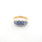 18ct yellow and white gold 5 stone ceylon sapphire and diamond ring