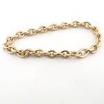 9ct yellow matte gold oval link bracelet