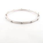 9ct white gold cubic zirconia set hinged bangle