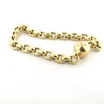 9ct yellow gold oval belcher link bracelet