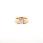 18ct rose and white gold assher cut diamond solitaire ring