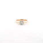 18ct rose gold and platinum princess cut diamond solitaire ring