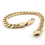 9ct yellow gold flat curb link bracelet