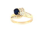 18ct yellow gold diamond and sapphire set fancy ring