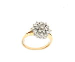 18ct yellow/white gold diamond cluster ring