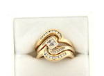 18ct yellow gold and diamond fancy x3 piece ring set