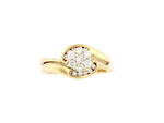 9ct yellow gold diamond 2 x ring set