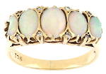 9ct yellow gold vintage opal and diamond ring