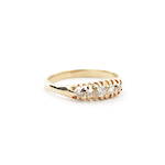 18ct yellow gold five diamond set vintage ring
